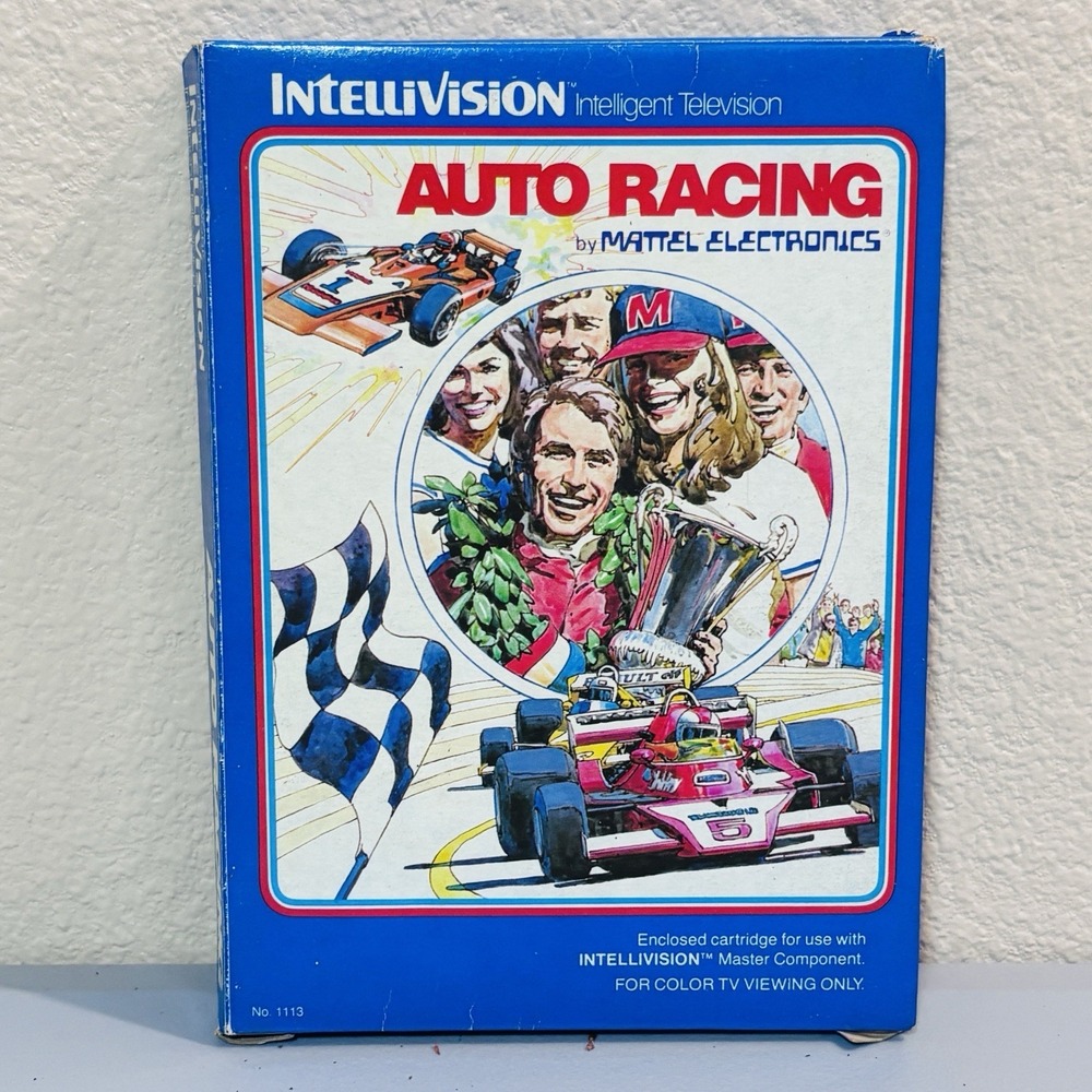 Auto Racing Intellivision, 1981 Manual-Overlay Video Game Cartridge Instructions